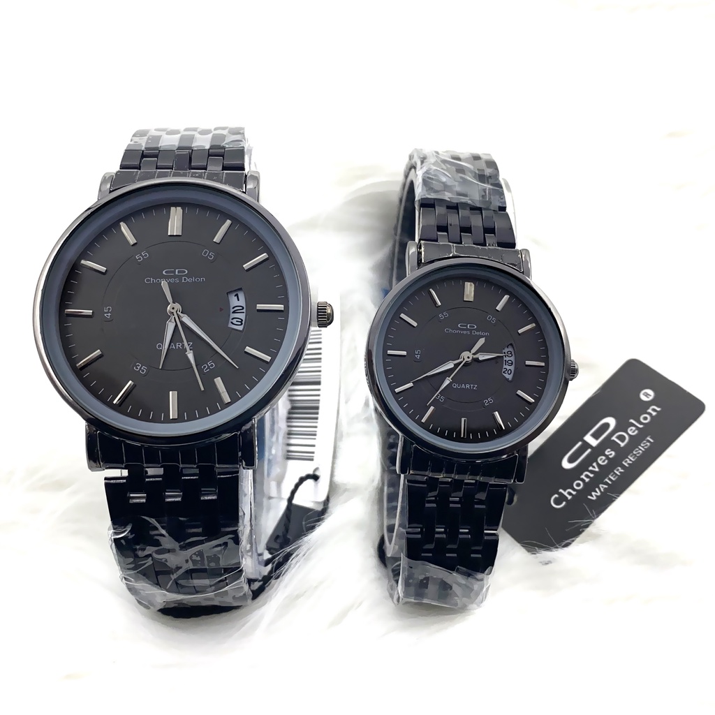 (COD) Jam Tangan mewah - Jam Tangan Wanita Anti Air - Jam Stainless - Tanggal Aktif - Black - Water Resist