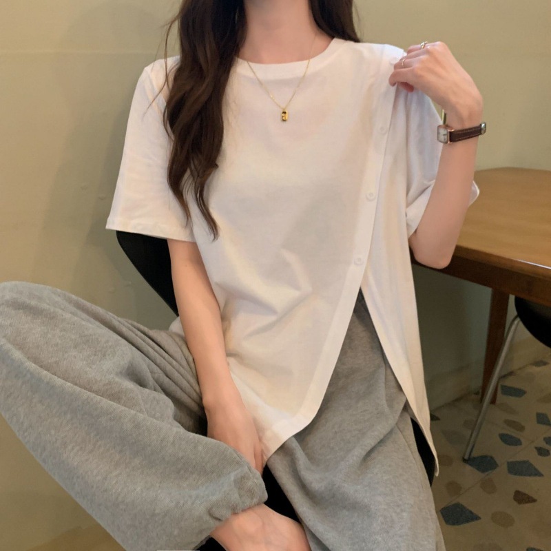 Korean T-Shirts Crop Women Atasan Lengan Pendek 2220 (M/L/XL)