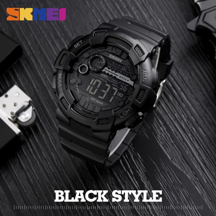 Jam Tangan LED SKMEI ORIGINAL Model 1243 DG1243 - Hitam