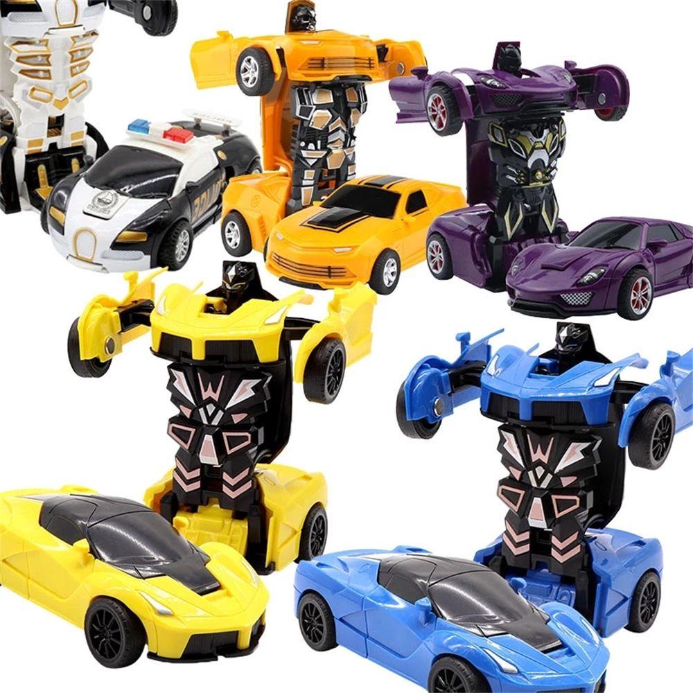 Quinton Deformation Car Toys Creative Kid Mainan Diecasts Toy One-key Deformation Kid Toy Model Mobil Mainan Kendaraan