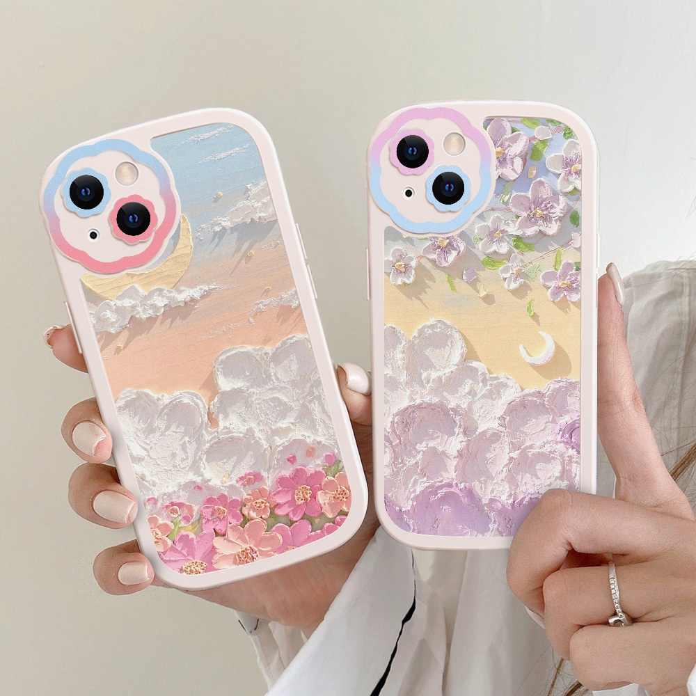 Soft Case Silikon Motif Bunga Untuk iPhone 11 12 13 Pro Max XR X XS Max