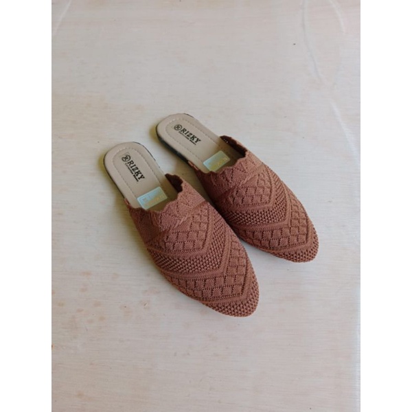 Sandal Flat rajut wanita/Sandal Slop Wanita