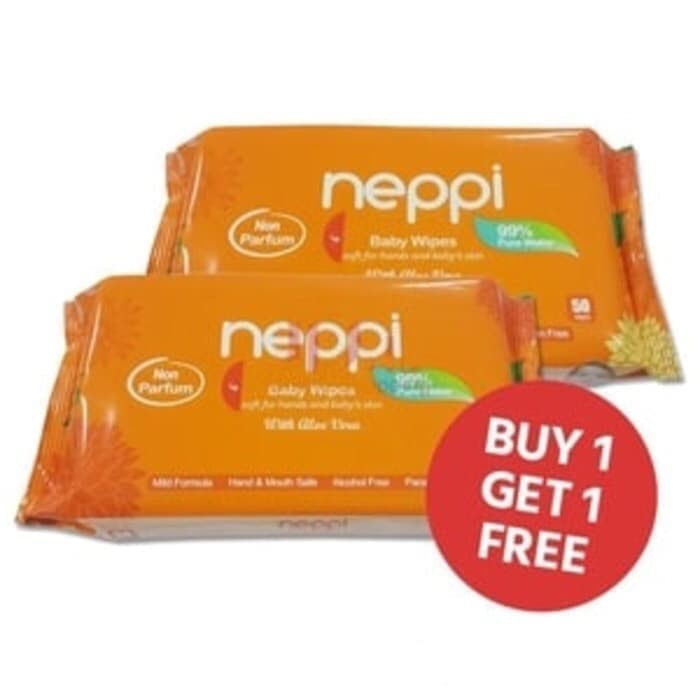 Tisu Basah Neppi Promo Buy 1 Get 1 free - Baby Wipes isi 50 pcs - Tissue Bayi Parfum Murah