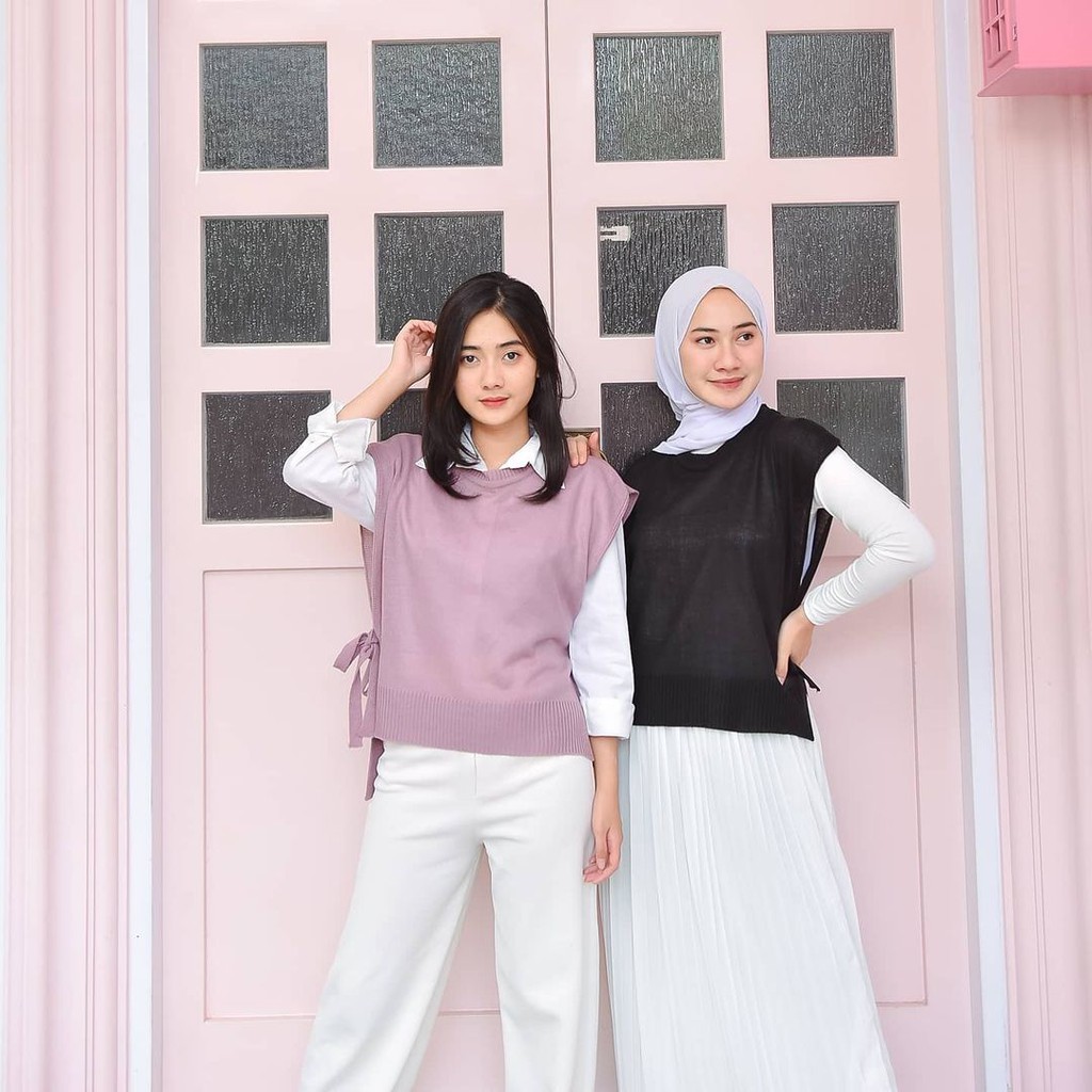 BASIC VEST KNITT WANITA ROMPI RAJUT TALI