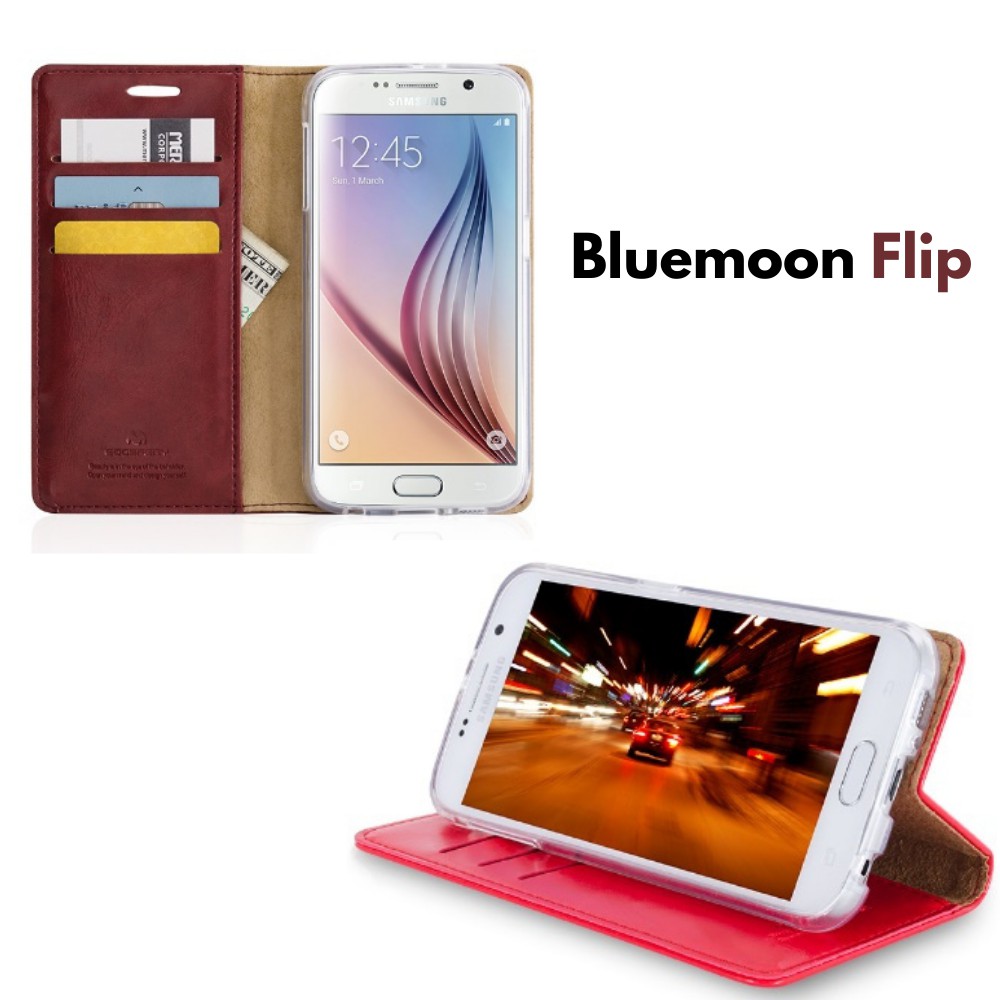 Case Galaxy A71 A70 A51 A50 A50S A30S A31 Casing Mercury Goospery BluemoonFlip Sarung Kulit ORIGINAL