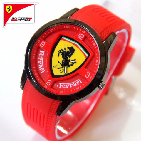 Jam Tangan Ferrari Pria | Jam Tangan Pria / Cowok Ferrari Storm Rubber Red B_SWH