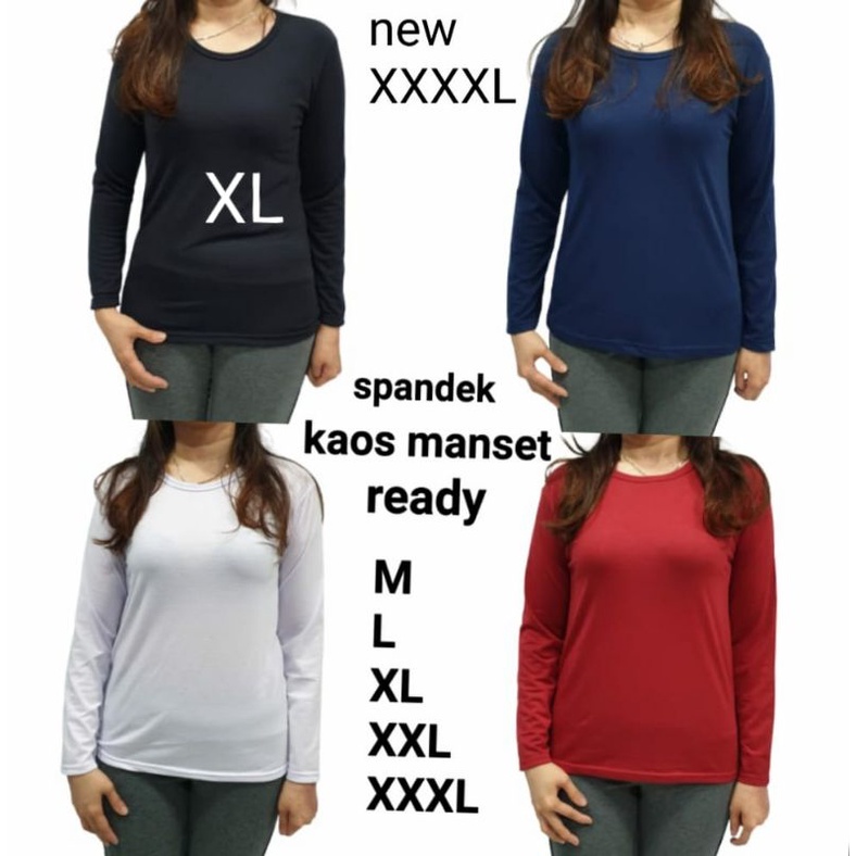 manset spandex tgn panjang ukuran M.L.XL.XXL.XXXL.XXXXL jumbo dari abg sampai ibu2