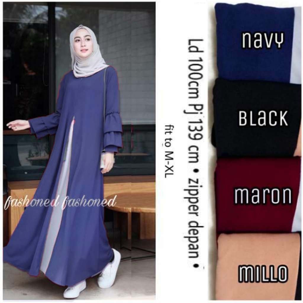 ALIZA MAXY Gamis remaja polos model terbaru kekinian 2023 / baju wanita Dress murah Up To Date size fit M L XL