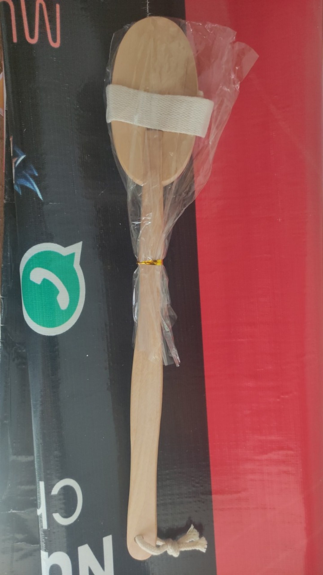 Jny Sikat Gosok Punggung Gagang Kayu Panjang Alami Bisa Dilepas Untuk Mandi/spa