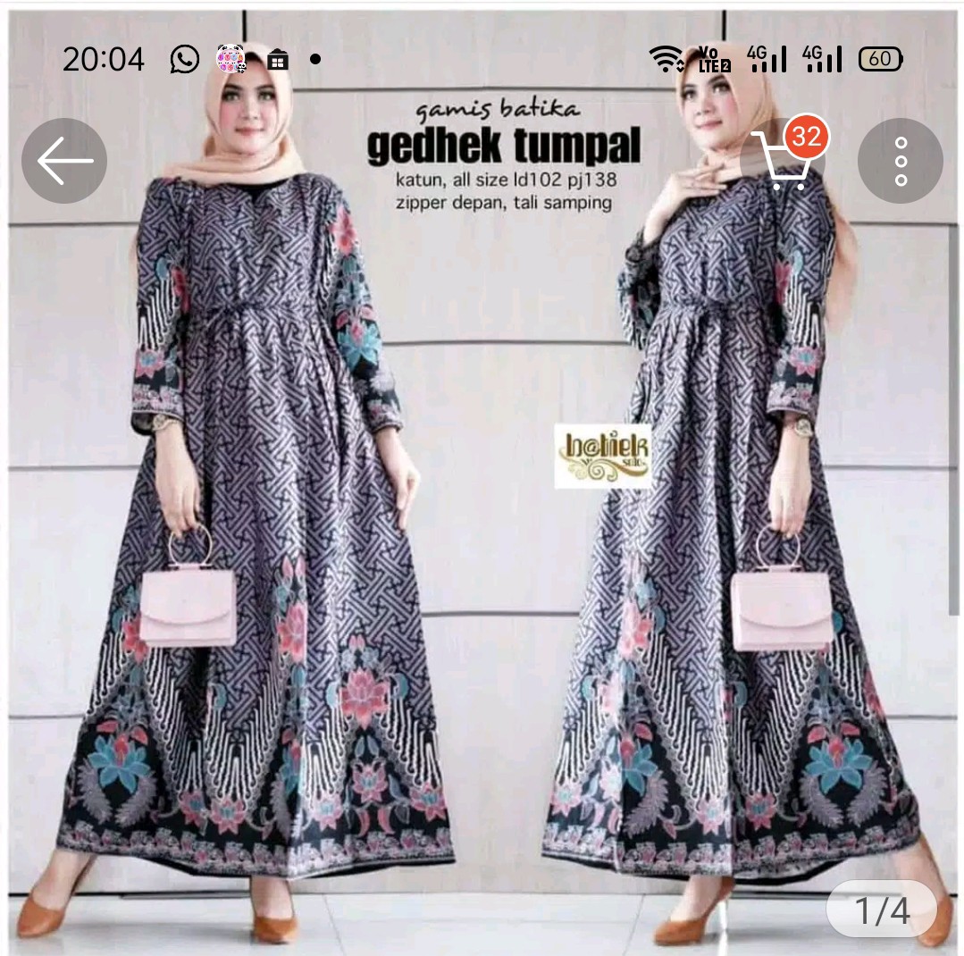 Gamis Batik Manggar,sekar,cantik, Kubis,kupu,padi,daun/cod
