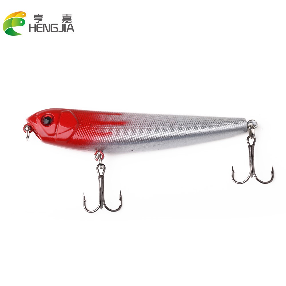 HENGJIA 2pcs/set Umpan Pencil Minnow Pancing Swimbait 9CM/9.6G Topwater Fishing Lure Ikan Bait Kail