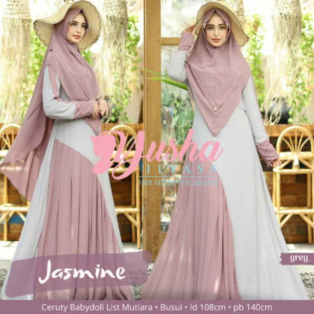 Jasmine Gamis Set Syari Ceruty Babydoll Mutiara