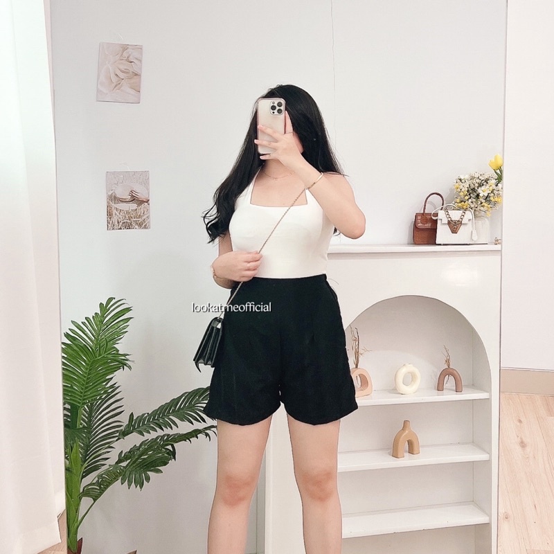 lookatmeofficial • Apricot Short Pants - Celana Pendek Wanita Kasual Korean Look Vintage