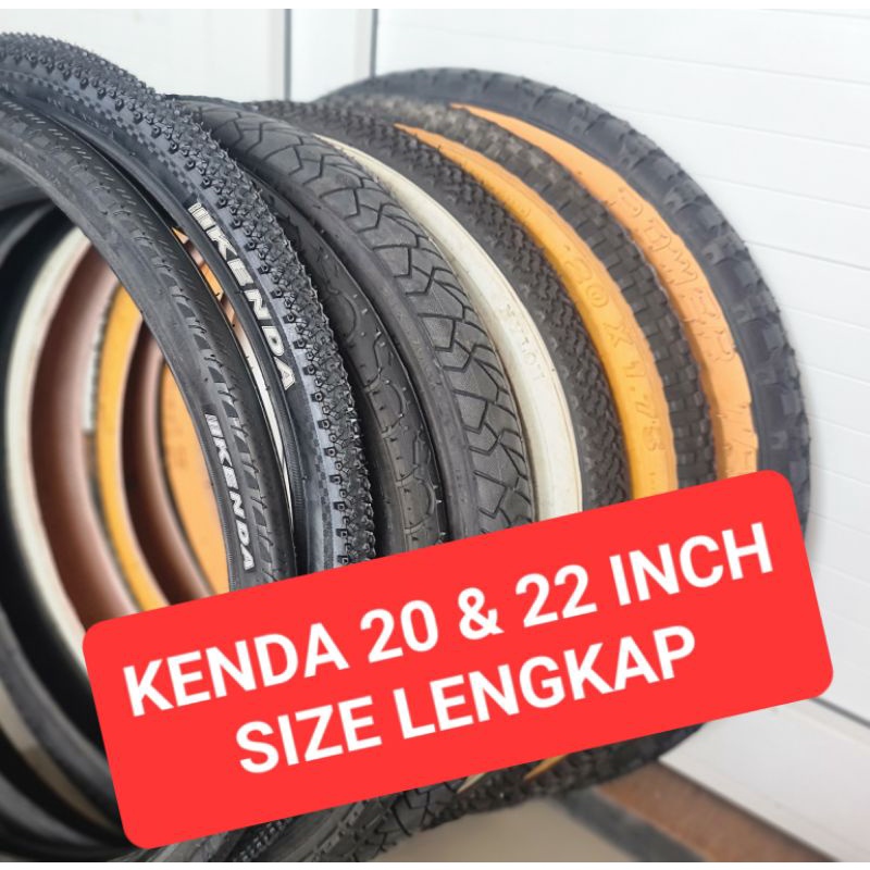 LENGKAP &amp; TERMURAH !!! KENDA Ban Luar Ukuran Size Lengkap 20 Inch 22 inc Tire Tube 406 451 Sepeda Lipat BMX Seli Folding Bike 20inch Murni Atau Plus Deli Nylon Anak Anak Dewasa Kualitas 20 x 1.25 1.50 1.75 1.85 1.95 2.00 2.10 2.125 2.25 1 ⅛ 1⅜ per Dalam