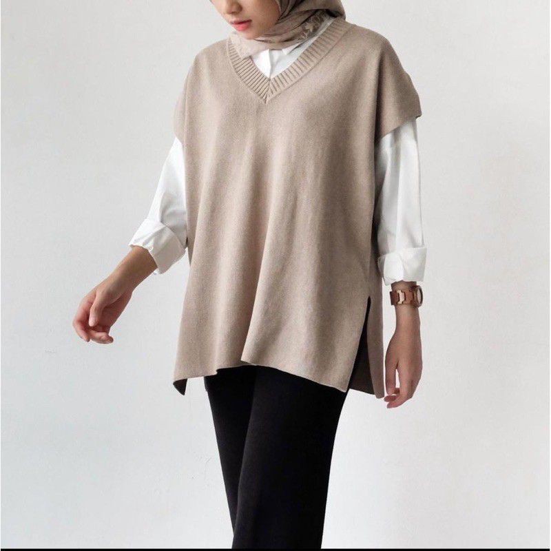 Ves Rajut Halus | Rompi Denis Oversize