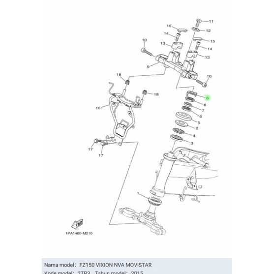 WASHER PLAT RING PENGUNCI MUR KOMSTIR VIXION R15 AEROX LEXI NMAX MT15 XABRE XEON RC ORI 1PA F3418 00