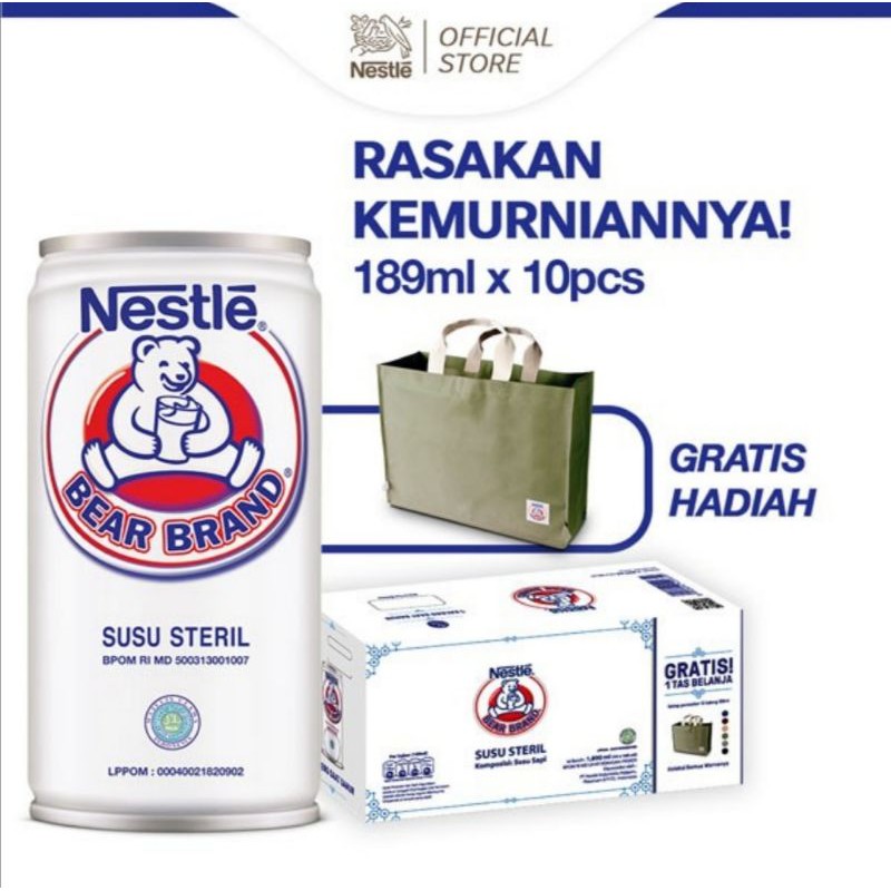 Susu bear brand 10pcs free tas