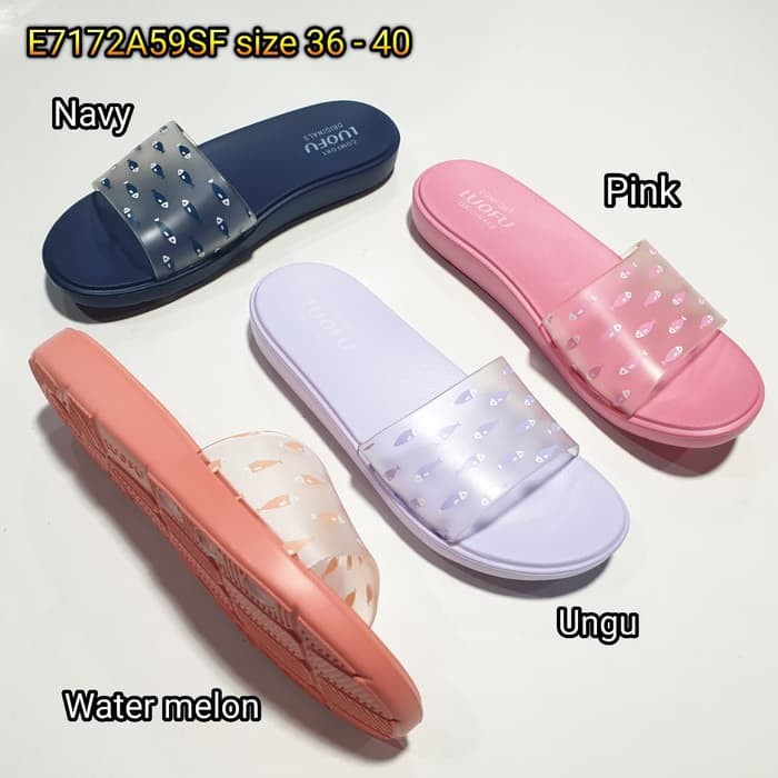 jelly sandal luofu slide sendal wanita slop karet import E7172A59SF