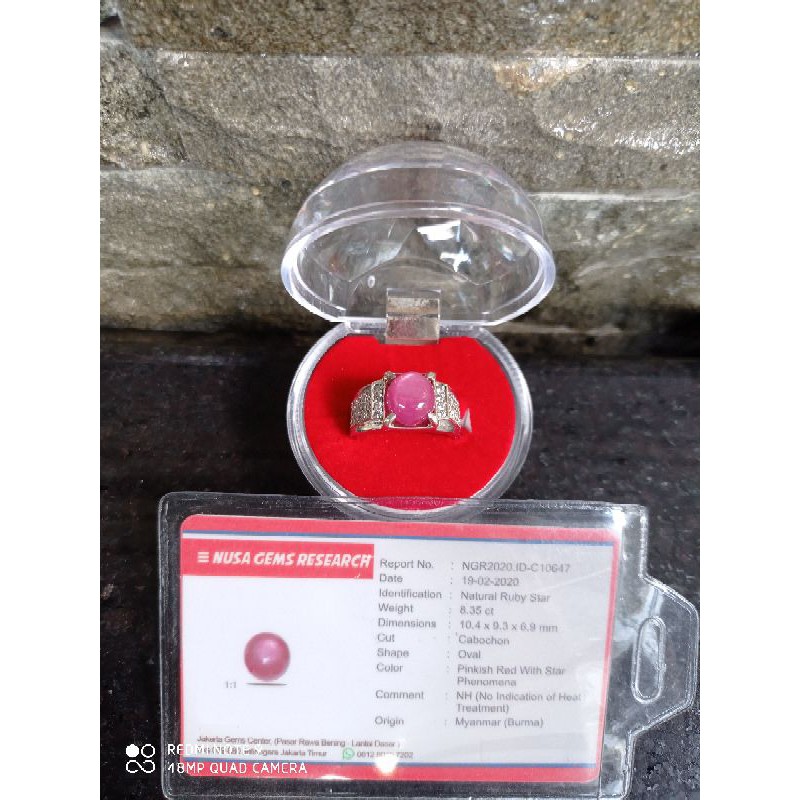 Natural Ruby star burma,~big weight 8ct Up~Qualitas NH (Not Heated) di atas heated, promo merdeka