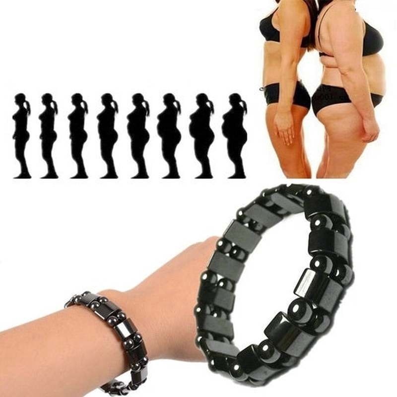 Gelang kesehatan Perawatan Biomagnetik Hitam Hematit Magnet Menurunkan Berat Badan Bracelet-3