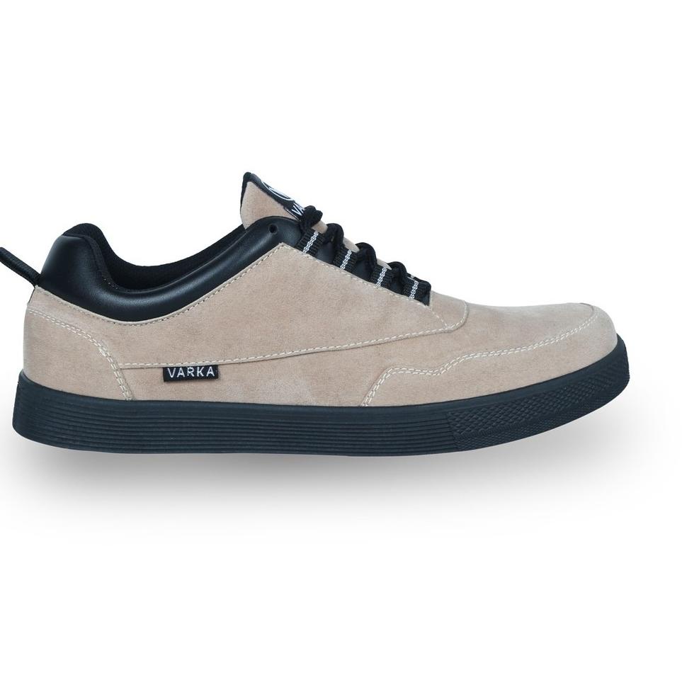 Sepatu Sneakers Pria V 655 Brand Varka Sepatu Kets Kerja Sekolah Kuliah Murah Berkualitas Warna Krem