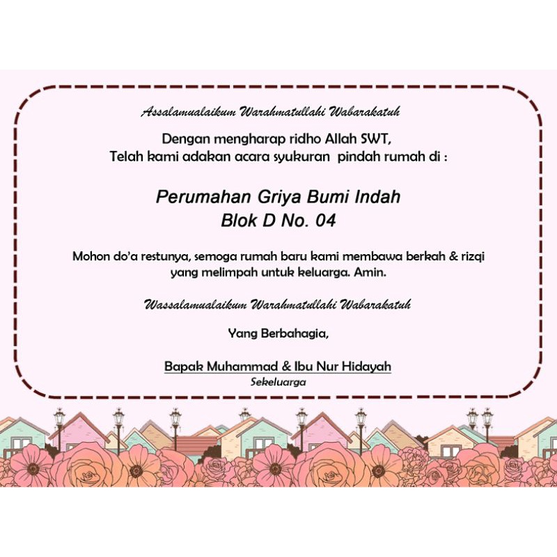 Kartu Syukuran Pindah Rumah