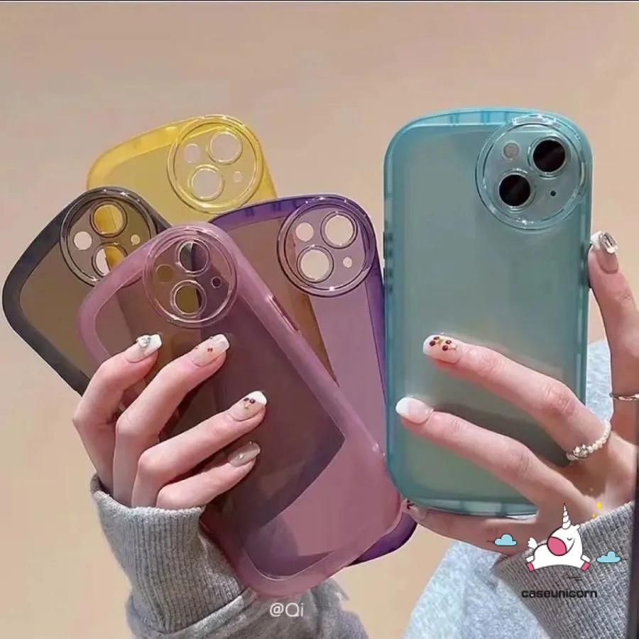 Soft Case TPU Transparan Warna Macaron Untuk IPhone 11 12 13 Pro Max XS Max SE 2020