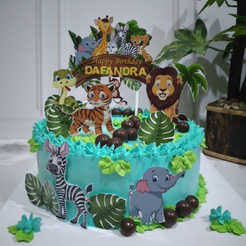 

topper toper kue cake ultah animal jungle binatang hutan