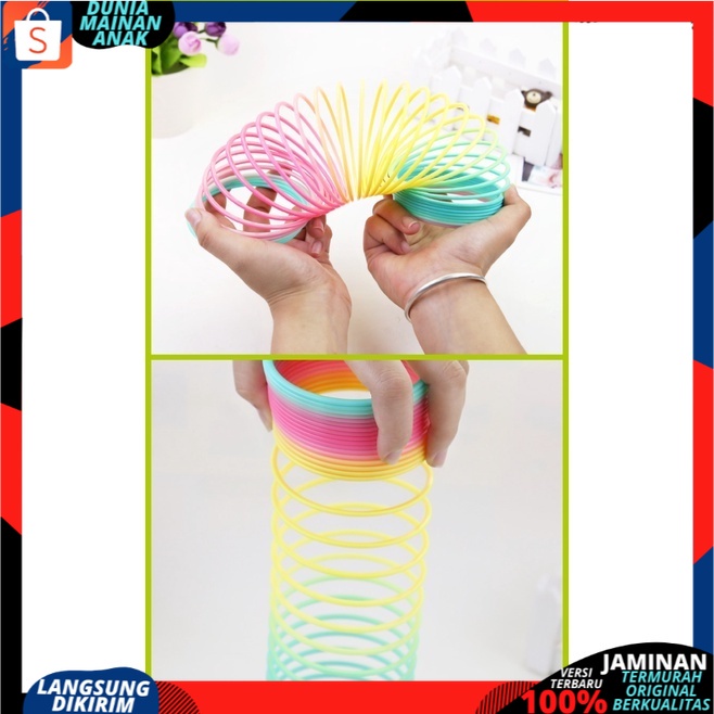 Mainan Anak Magic Spring Diameter 5,5 Mainan Spiral Rainbow Pelangi Plastik Murah Dan Aman