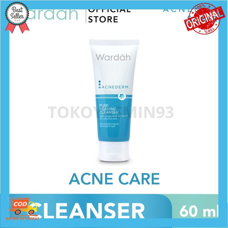 Wardah Acnederm Pure Foaming Cleanser 60 ml Murah