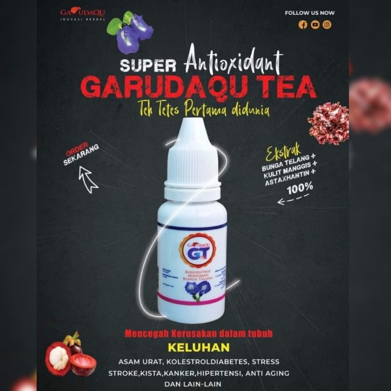 Original - Konsentrat Teh Bunga Telang Merk GarudaQu GT BPOM