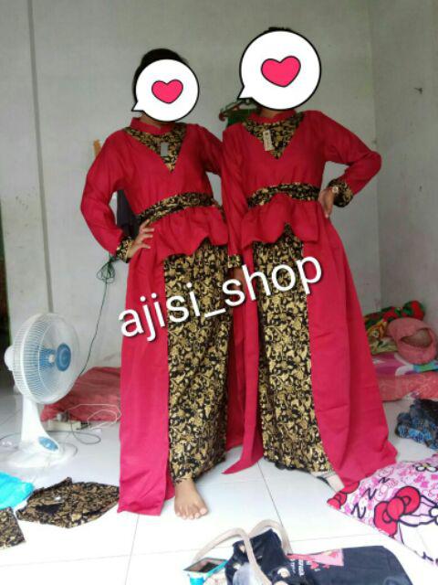 Batik Edo - Batik Couple Princess Azkana 2 Princes Ayumi Setelan Batik Stelan Syari