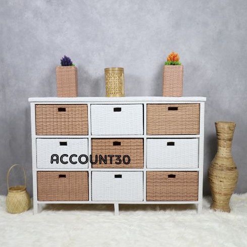 Lemari Laci 9 Rotan Sintetis