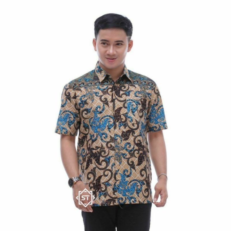 Hem Cowok Batik Jumbo Lengan Pendek Size M-xxxxxl Batik Pekalongan