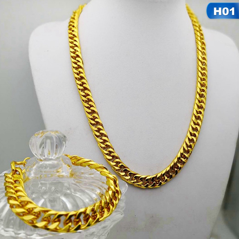 18K Gold Plated 12Mm 60Cm Width Men Hip Hop Chain Necklace Cuban Link Chain