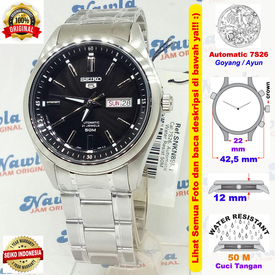 Seiko 5 SNKN89K1 Automatic Black Dial - Jam Tangan Pria SNKN89