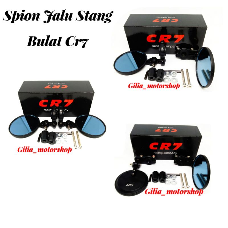 Spion Jepit Stang Supermoto CR7 Universal Motor Spion Bar End Stang CNC Kaca Biru Bisa Jepit di Stang Bisa Di Ujung Cr7