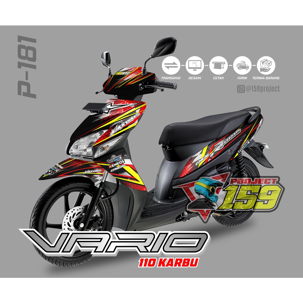 Stiker Motor Vario 110 Karbu - P-181 Red Race Livery