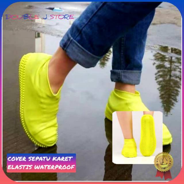 Cover Shoes Karet Silikon Elastis Anti Air Hujan & Anti Slip Jas Pelapis Sepatu Karet Waterproof
