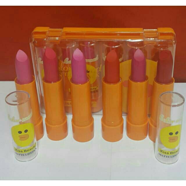 Lip Stick Kiss Beauty Big 6 pcs