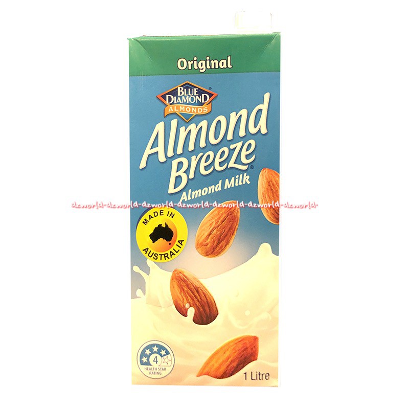 Blue Diamond Almond Breeze Almond Milk 1L Chocolate Unsweeted Susu Uht KAcang Almon Made in Australi