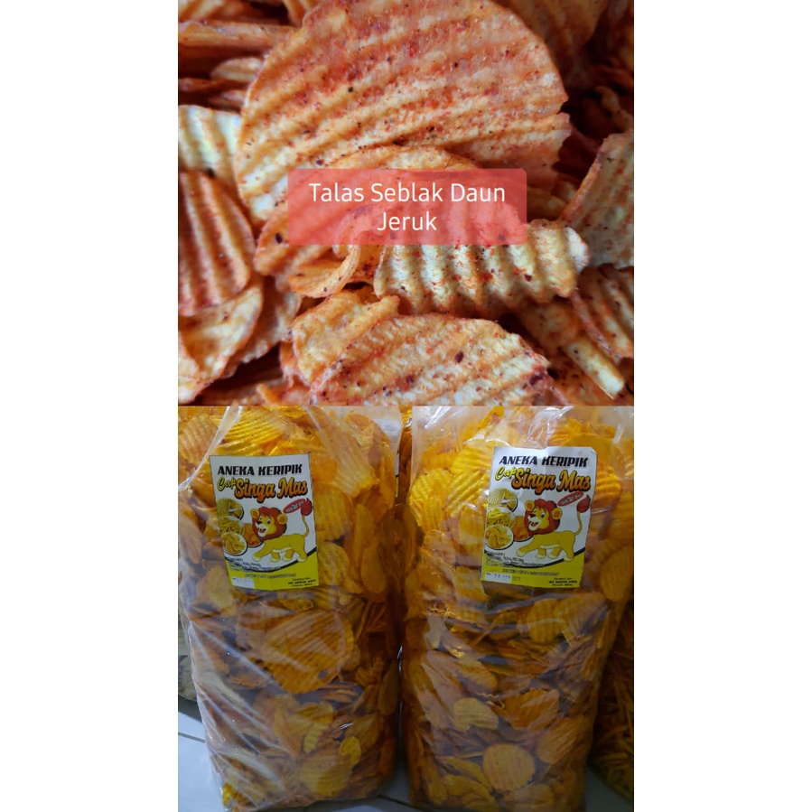 

[Palm Kuning] keripik talas rasa seblak daun jeruk 250gr