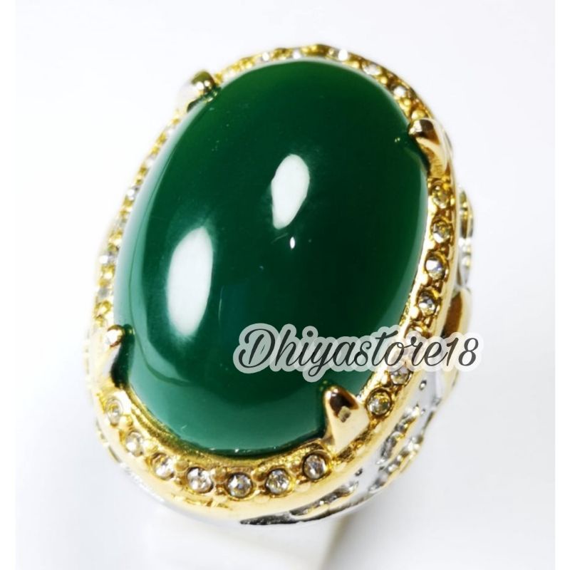 Batu Permata Akik Bacan Cincau Crystal Big Size