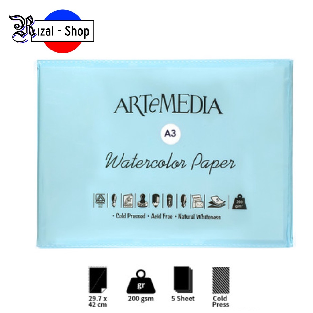 

Kertas Cat Air Artemedia A3 Watercolor Paper Sheet