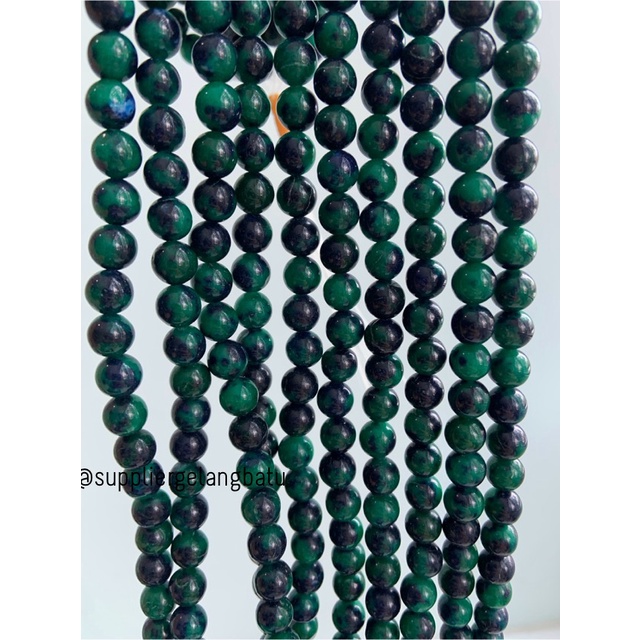 batu 8mm green chrysocolla bahan rangkai aksesoris bacan akik hijau