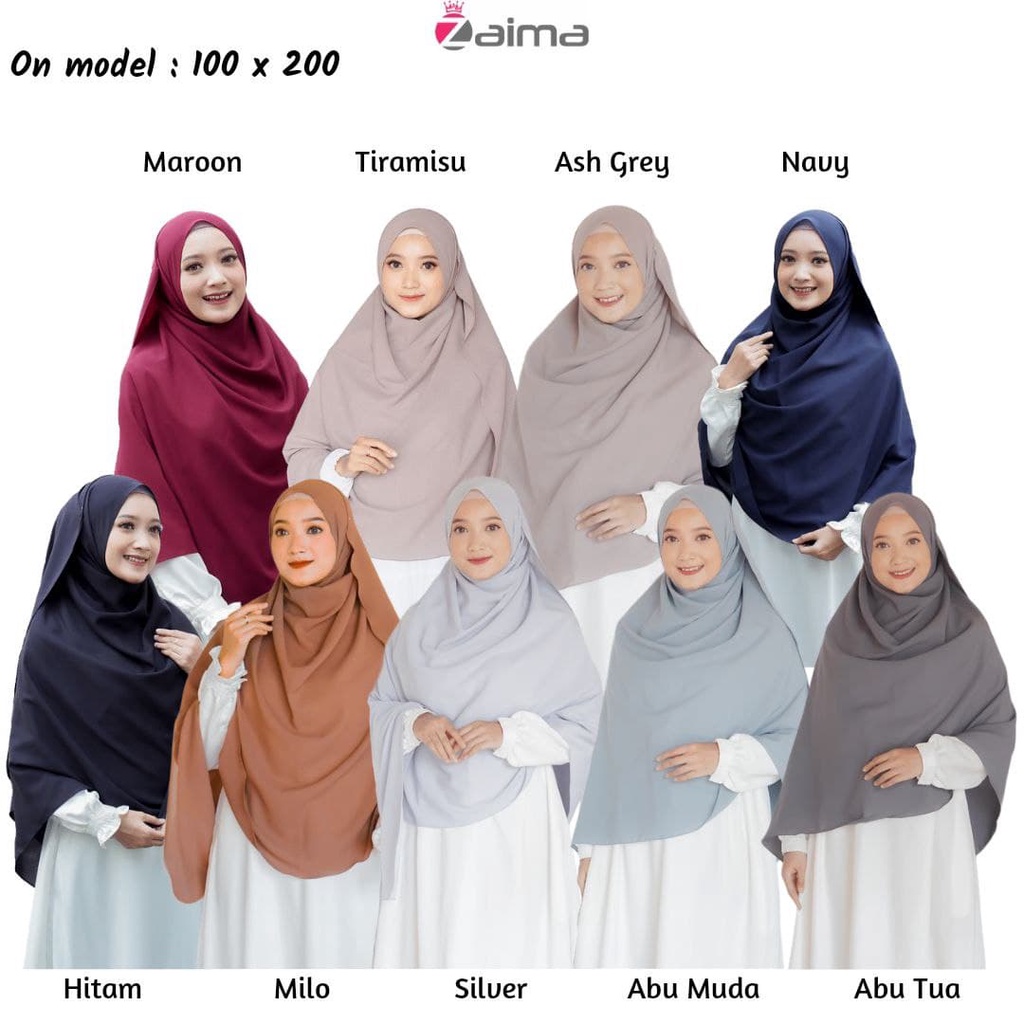 Pashmina Jumbo Syari 200 x 100 Lebar Besar Diamond Italiano-TULIS WARNA