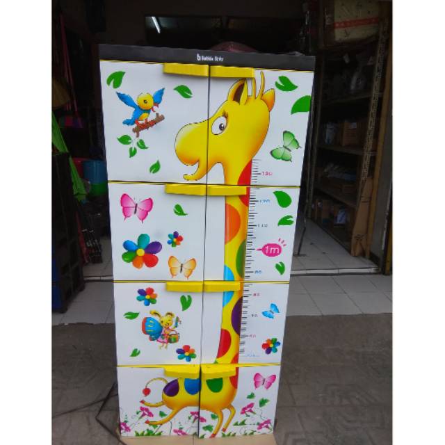 Lemari plastik bubble star susun 4 rak