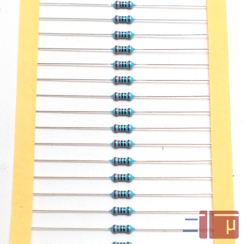 x10 Resistor 220R 220 Ohm 1/4W Metal Film 1% Taiwan Kaki Tembaga