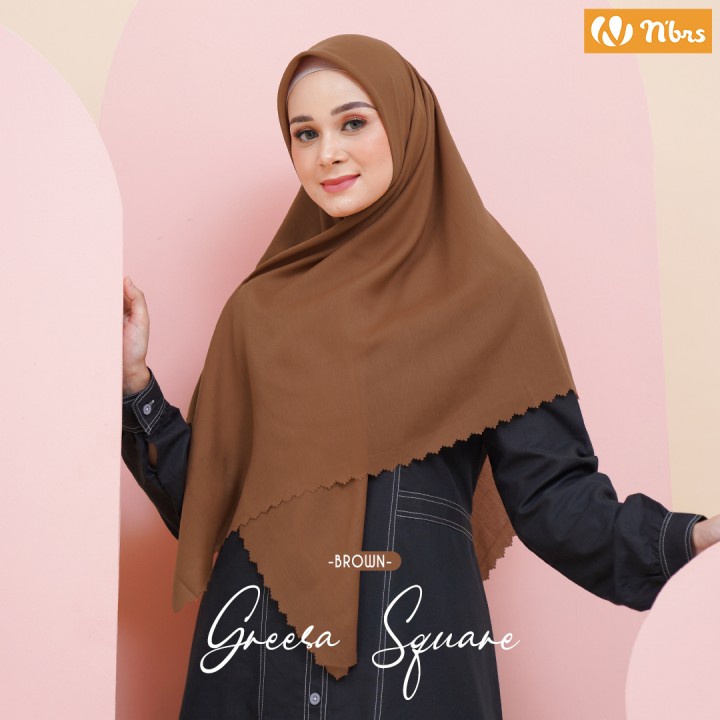 Nibras Hijab Greesa Square Bahan Voal Ultrafine Jilbab Segi Empat Polos Jilbab Wanita Muslimah