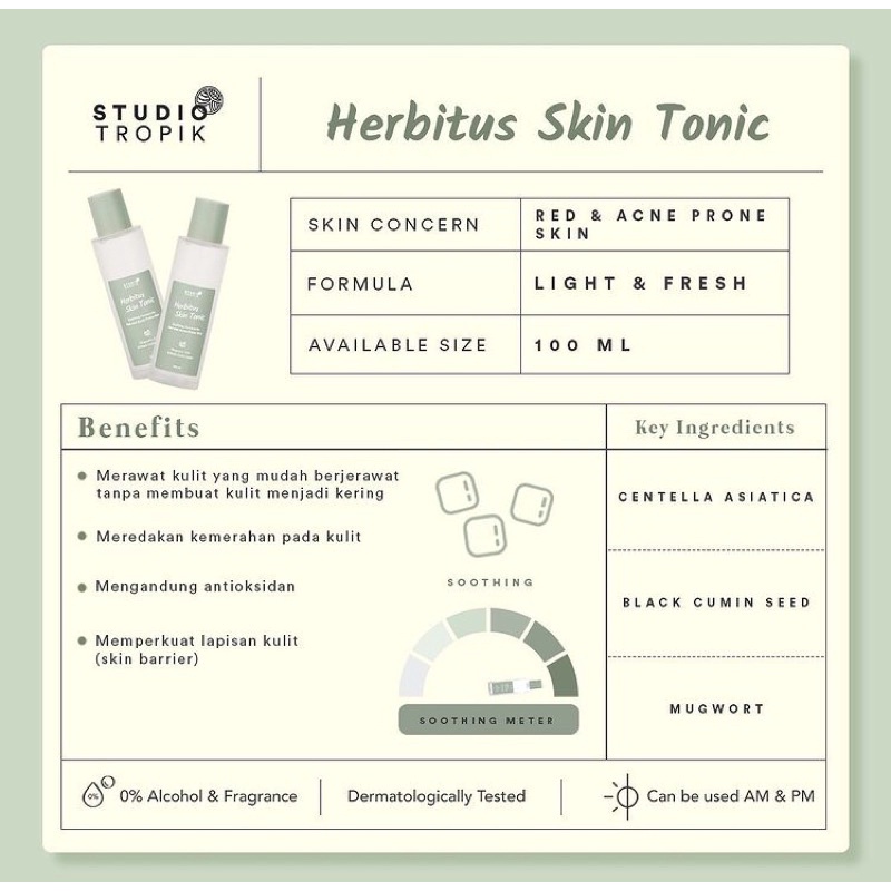 STUDIO TROPIK SKIN TONIC - PROBIOME SKIN TONIC - HERBITUS SKIN TONIC - TONER STUDIO TROPIK